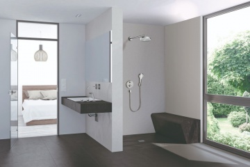 CLOISON MODULAIRE WEDI AVEC I-BOX UNIVERSAL HANSGROHE : L’innovation destinée à faciliter l’installation d’une douche avec robinetterie encastrée