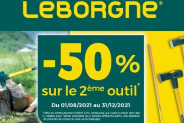 Promotion d’automne : -50% sur le 2ème outil de Coupe du Bois et de balayage !*
