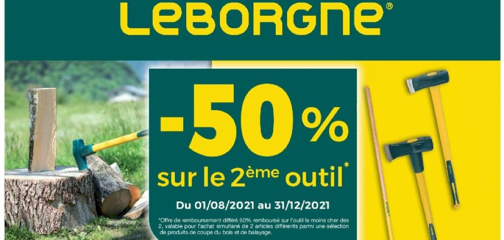 Promotion d’automne : -50% sur le 2ème outil de Coupe du Bois et de balayage !*