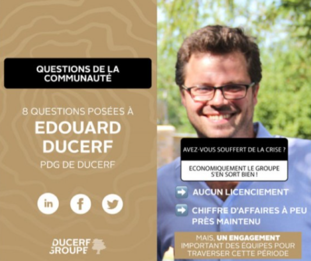 Edouard Ducerf, PDG du Groupe Ducerf, répond aux questions de la communauté professionnelle